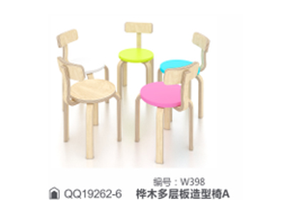 桦木多层板造型椅A
